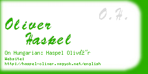 oliver haspel business card